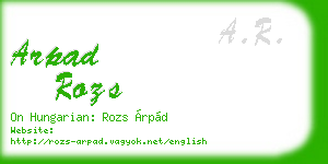 arpad rozs business card