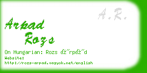 arpad rozs business card